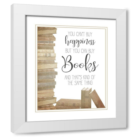 Books White Modern Wood Framed Art Print with Double Matting by Kimberly, Allen