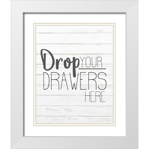 In the Laundry 1 White Modern Wood Framed Art Print with Double Matting by Kimberly, Allen