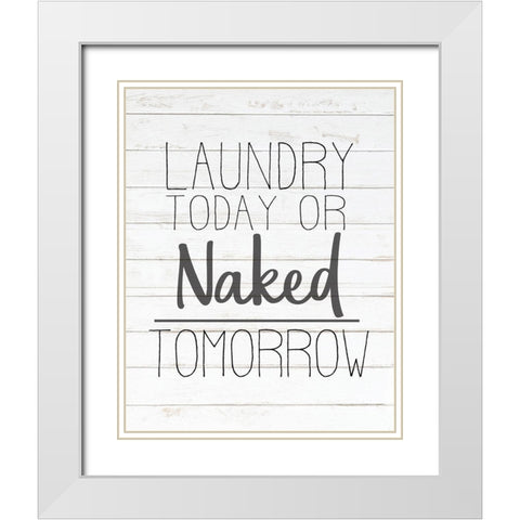 In the Laundry 4 White Modern Wood Framed Art Print with Double Matting by Kimberly, Allen