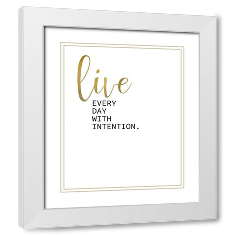 Live Enjoy 1 White Modern Wood Framed Art Print with Double Matting by Kimberly, Allen