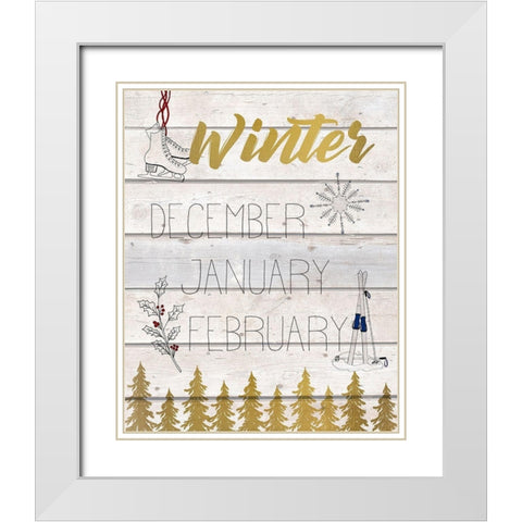 The Seasons 1 White Modern Wood Framed Art Print with Double Matting by Kimberly, Allen