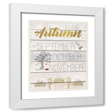 The Seasons 4 White Modern Wood Framed Art Print with Double Matting by Kimberly, Allen