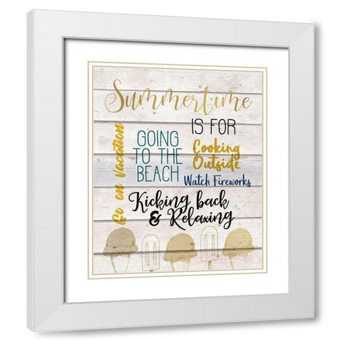 Seasons C White Modern Wood Framed Art Print with Double Matting by Kimberly, Allen