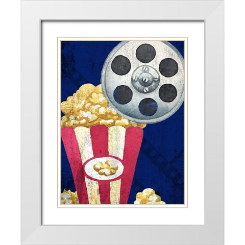 Movie Time 2  White Modern Wood Framed Art Print with Double Matting by Kimberly, Allen