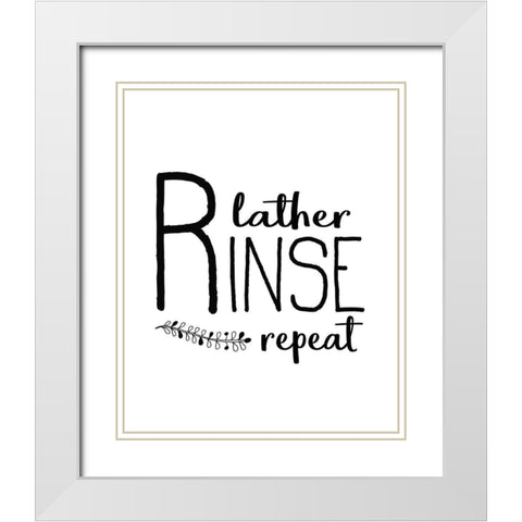 In the Bathroom 2 White Modern Wood Framed Art Print with Double Matting by Kimberly, Allen