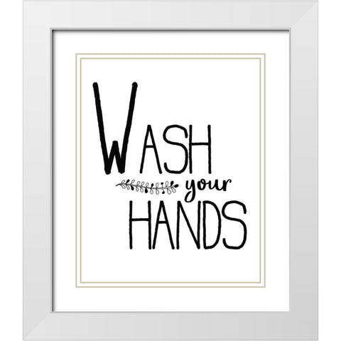 In the Bathroom 3 White Modern Wood Framed Art Print with Double Matting by Kimberly, Allen