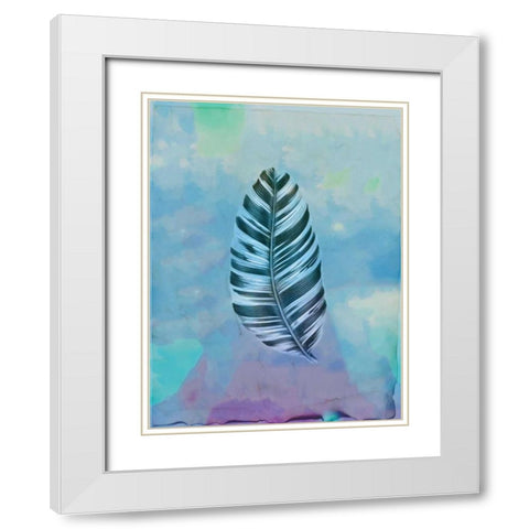 Palm Leaves 3 White Modern Wood Framed Art Print with Double Matting by Allen, Kimberly
