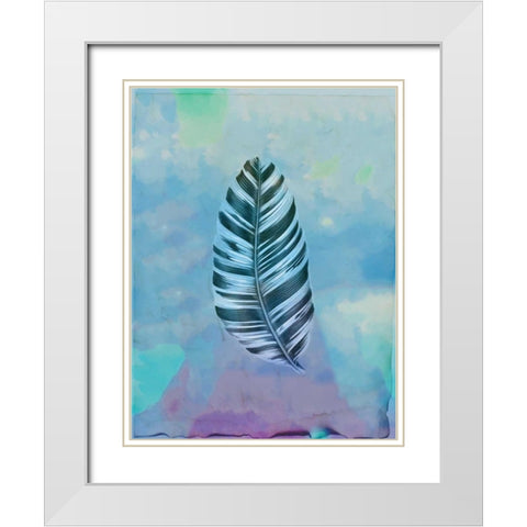 Palm Leaves 3 White Modern Wood Framed Art Print with Double Matting by Allen, Kimberly