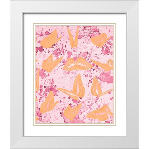 Butterflies in Motion 3 White Modern Wood Framed Art Print with Double Matting by Kimberly, Allen