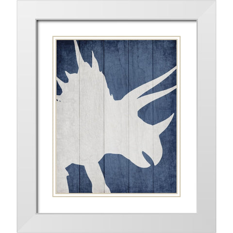 Dino 3 White Modern Wood Framed Art Print with Double Matting by Kimberly, Allen