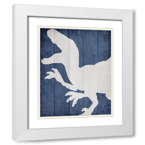 Dino 4 White Modern Wood Framed Art Print with Double Matting by Kimberly, Allen