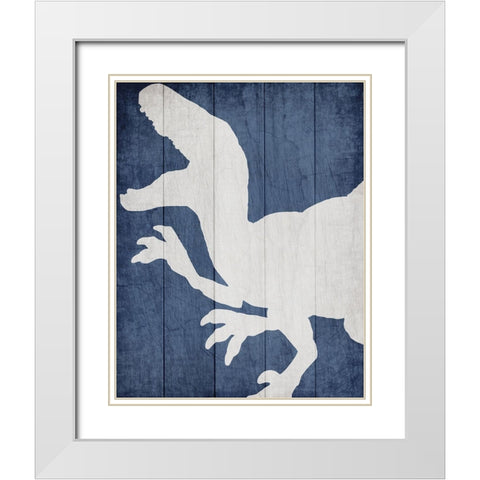 Dino 4 White Modern Wood Framed Art Print with Double Matting by Kimberly, Allen