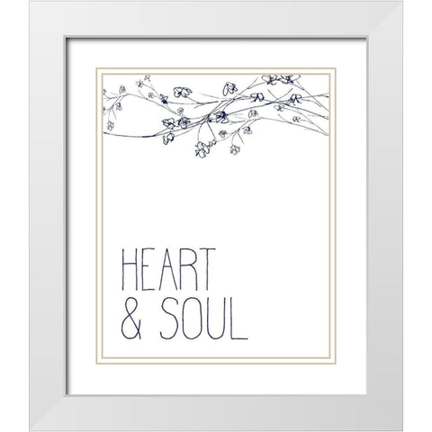 Heart and Soul White Modern Wood Framed Art Print with Double Matting by Kimberly, Allen