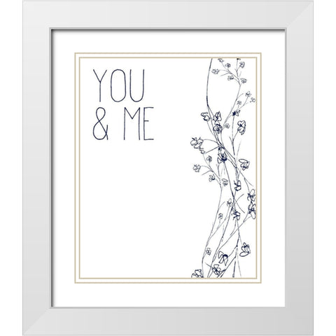 You and Me White Modern Wood Framed Art Print with Double Matting by Kimberly, Allen