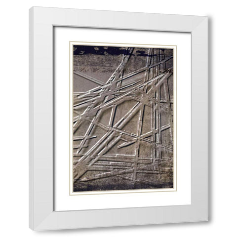 Wooden Sticks 1 White Modern Wood Framed Art Print with Double Matting by Allen, Kimberly