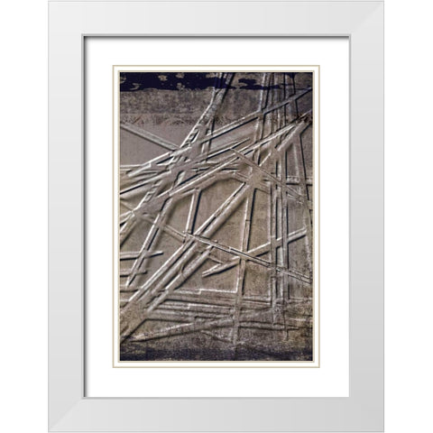 Wooden Sticks 1 White Modern Wood Framed Art Print with Double Matting by Allen, Kimberly