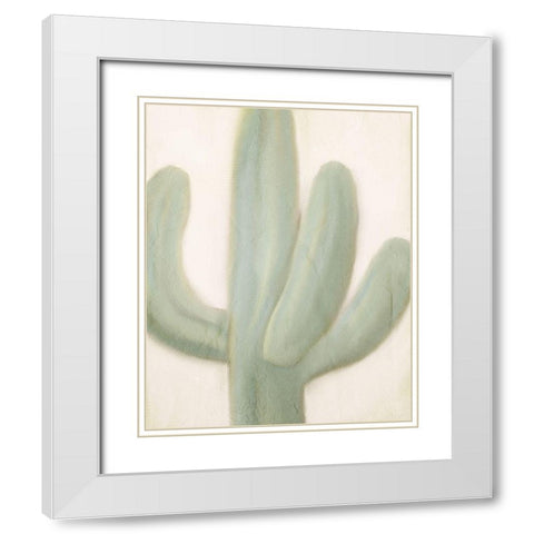 Sage Cactus 1 White Modern Wood Framed Art Print with Double Matting by Kimberly, Allen