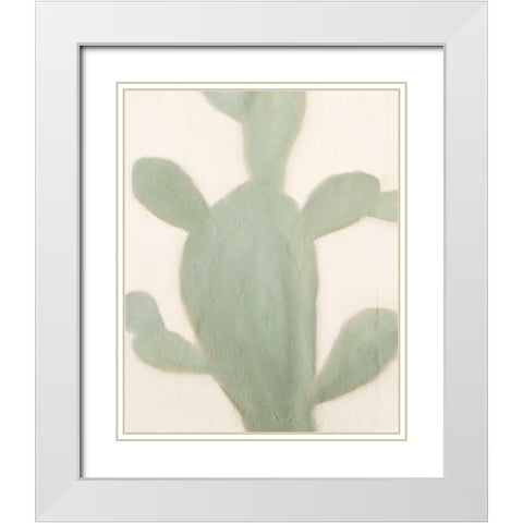 Sage Cactus 2 White Modern Wood Framed Art Print with Double Matting by Kimberly, Allen