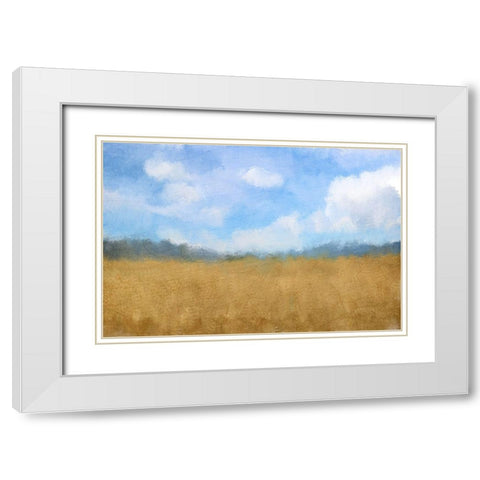 Golden Fields White Modern Wood Framed Art Print with Double Matting by Kimberly, Allen