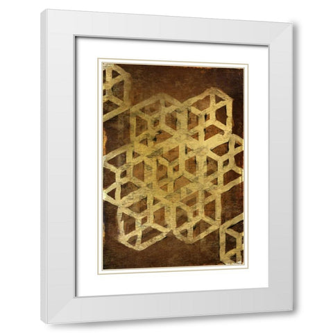 Geo Gold 1 White Modern Wood Framed Art Print with Double Matting by Allen, Kimberly