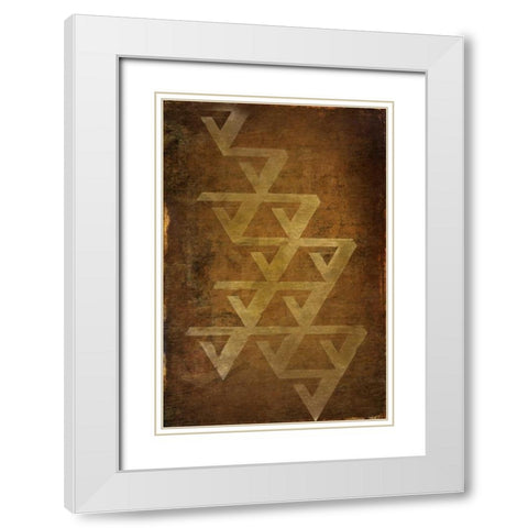 Geo Gold 2 White Modern Wood Framed Art Print with Double Matting by Allen, Kimberly