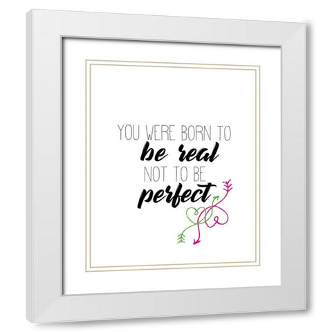 Born to Be White Modern Wood Framed Art Print with Double Matting by Kimberly, Allen