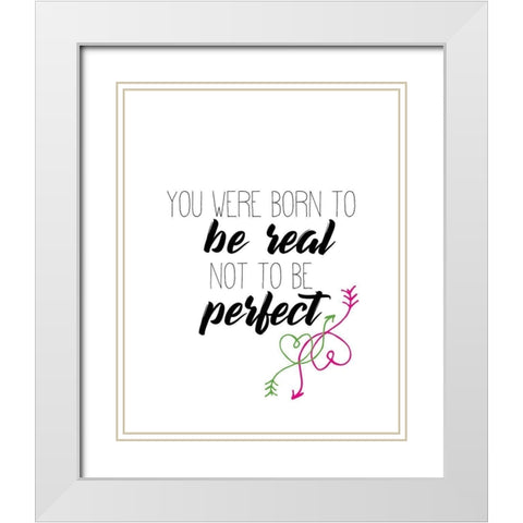 Born to Be White Modern Wood Framed Art Print with Double Matting by Kimberly, Allen