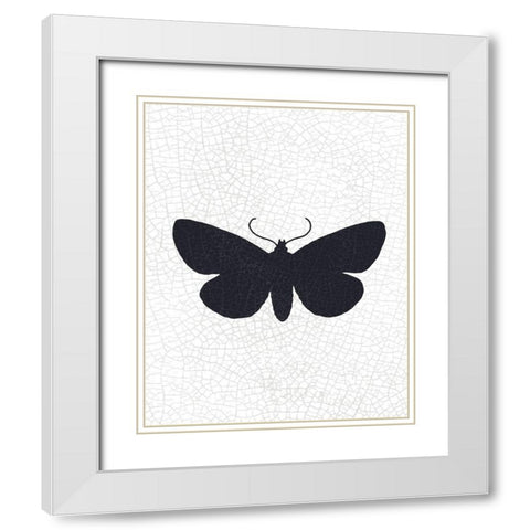 Crackle Wings 1 White Modern Wood Framed Art Print with Double Matting by Kimberly, Allen