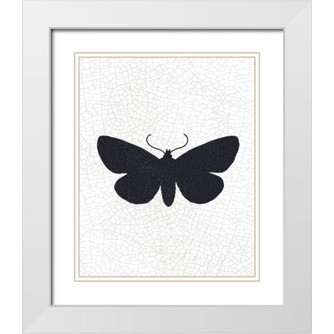 Crackle Wings 1 White Modern Wood Framed Art Print with Double Matting by Kimberly, Allen