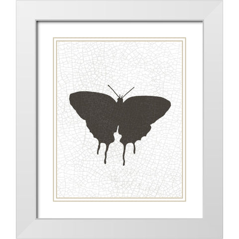 Crackle Wings 2 White Modern Wood Framed Art Print with Double Matting by Kimberly, Allen