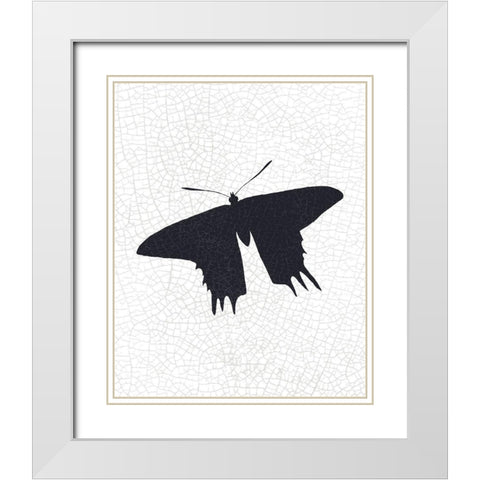 Crackle Wings 3 White Modern Wood Framed Art Print with Double Matting by Kimberly, Allen