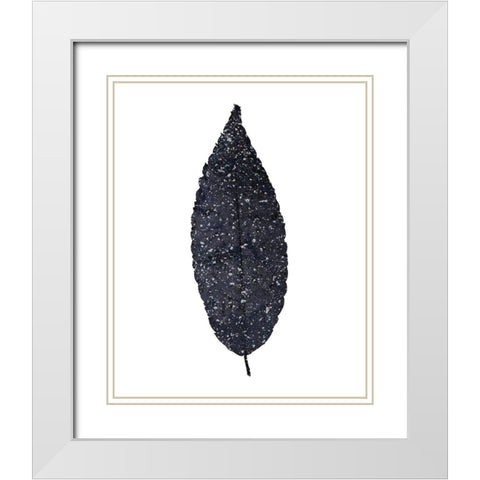 Spotted Leaves 1 White Modern Wood Framed Art Print with Double Matting by Kimberly, Allen