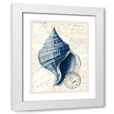 Shell Post 1 White Modern Wood Framed Art Print with Double Matting by Kimberly, Allen
