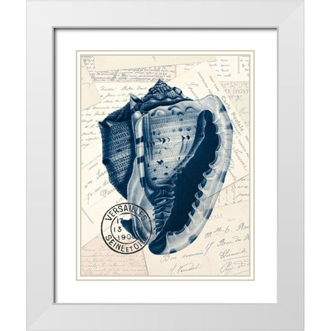 Shell Post 2 White Modern Wood Framed Art Print with Double Matting by Kimberly, Allen
