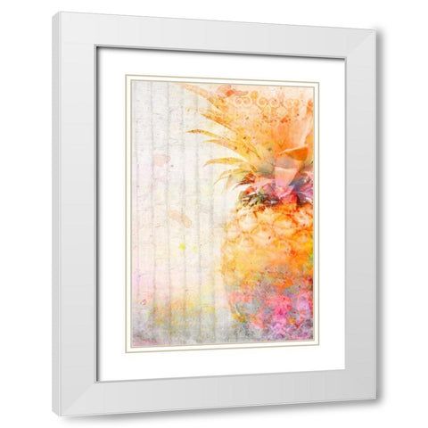 Pineapple Dream White Modern Wood Framed Art Print with Double Matting by Allen, Kimberly