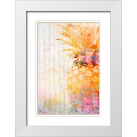 Pineapple Dream White Modern Wood Framed Art Print with Double Matting by Allen, Kimberly