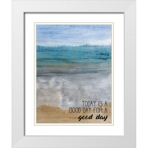 Good Day at the Beach 2 White Modern Wood Framed Art Print with Double Matting by Kimberly, Allen