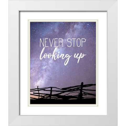 Never Stop White Modern Wood Framed Art Print with Double Matting by Kimberly, Allen