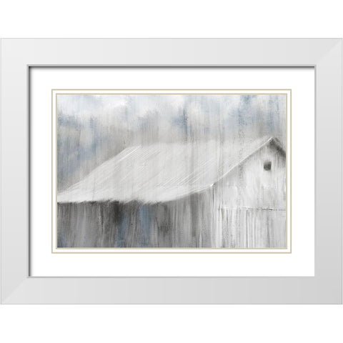 White Barn White Modern Wood Framed Art Print with Double Matting by Kimberly, Allen