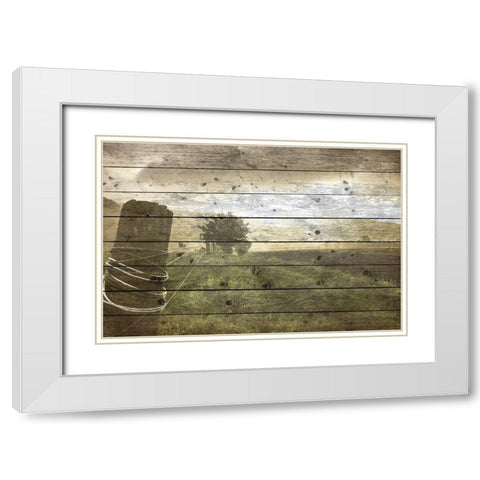 Sunset on the Field White Modern Wood Framed Art Print with Double Matting by Kimberly, Allen