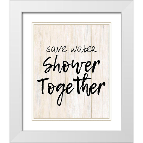 Save Water White Modern Wood Framed Art Print with Double Matting by Kimberly, Allen
