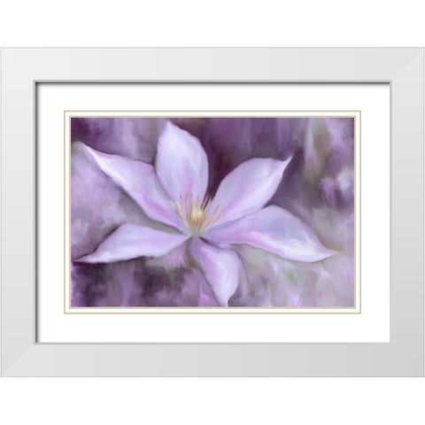 Open Petals White Modern Wood Framed Art Print with Double Matting by Kimberly, Allen