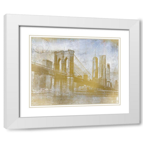 Golden Lets Cross White Modern Wood Framed Art Print with Double Matting by Allen, Kimberly
