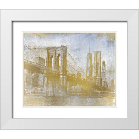 Golden Lets Cross White Modern Wood Framed Art Print with Double Matting by Allen, Kimberly