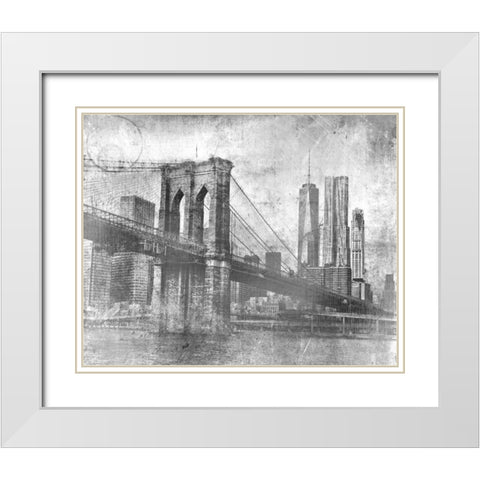 Lets Cross Black and White White Modern Wood Framed Art Print with Double Matting by Allen, Kimberly