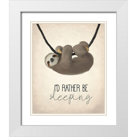 Sleeping White Modern Wood Framed Art Print with Double Matting by Kimberly, Allen