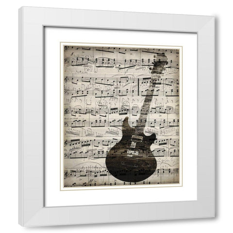 Music Sheets 3 White Modern Wood Framed Art Print with Double Matting by Kimberly, Allen