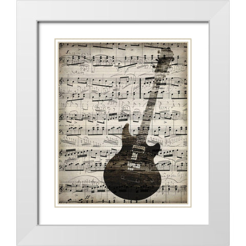 Music Sheets 3 White Modern Wood Framed Art Print with Double Matting by Kimberly, Allen