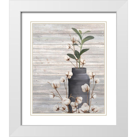 Cotton Days 6 White Modern Wood Framed Art Print with Double Matting by Kimberly, Allen