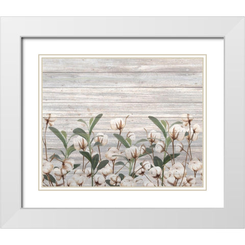 Cotton Days 10 White Modern Wood Framed Art Print with Double Matting by Kimberly, Allen